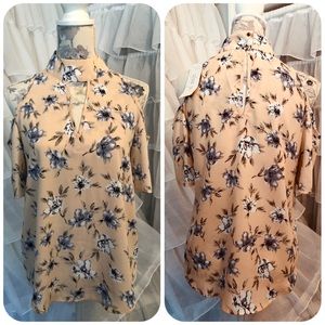 Cold shoulder floral top